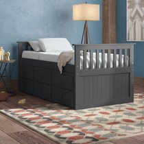 Westport gray full bookcase deals captains trundle bed